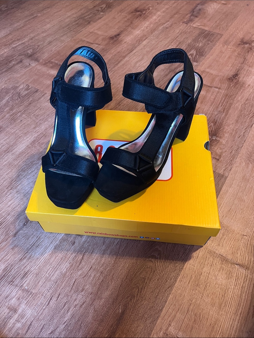 Black suede heels